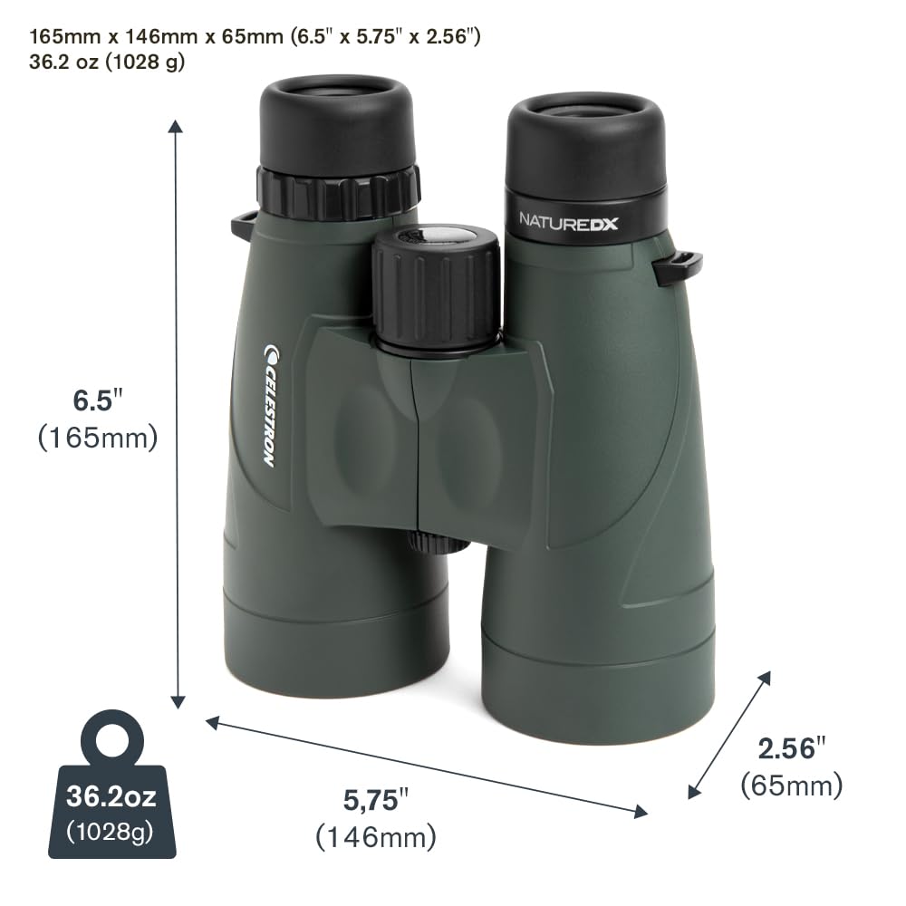Celestron - Nature DX 12x56 Binoculars – Powerful and Bright for Long-Range Viewing – 56mm Objective Lenses – 12x Magnification – Fully Multi-Coated – Waterproof and Fogproof – Tripod Adaptable