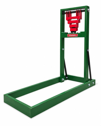 TORNWELL Log Holder Stand for Cutting Firewood, Heavy-Duty Steel Sawhorse with Self-Gripping Swing Arms, Hands-Free Wood Cutting Support for Chainsaw Use