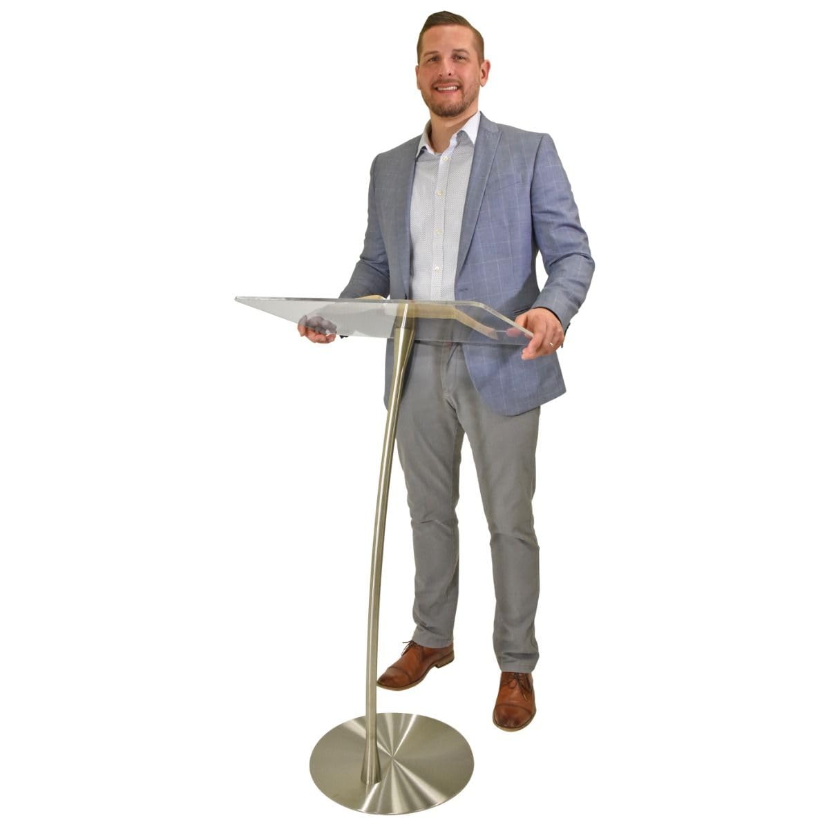 Arc 1 Stainless Steel and Acrylic Podium, Pulpit or Lectern - Kingdom by Procson