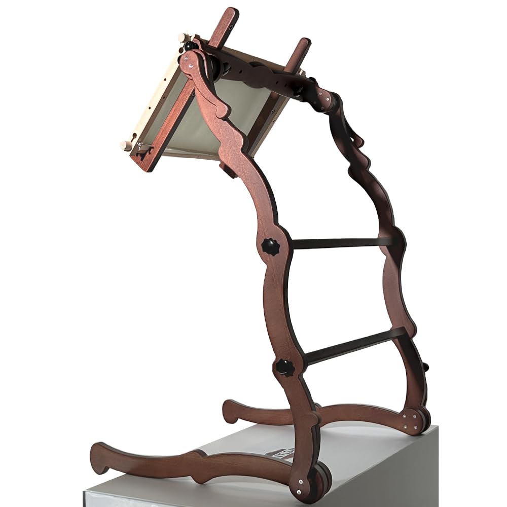 W-Stands Adjustable Embroidery Frame and Q-Snap Stand - The River Birch Wooden Craft Floor Stand for Cross Stitch, Needlework, and DIY Projects
