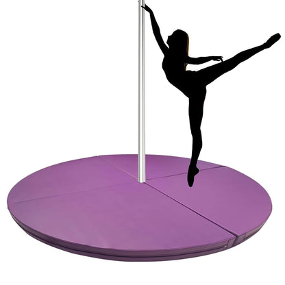 Purple Crash Mat for Pole Dancing, 3ft/3.5ft/4ft/4.5ft/5ft/5.5ft/6ft/6.5ft Large Round Folding Portable Pole Dance Crash Mat, 1.2in/2in/4in Thick Gymnastics Crash Landing Mat Pad ( Color : 180cm/5.9ft