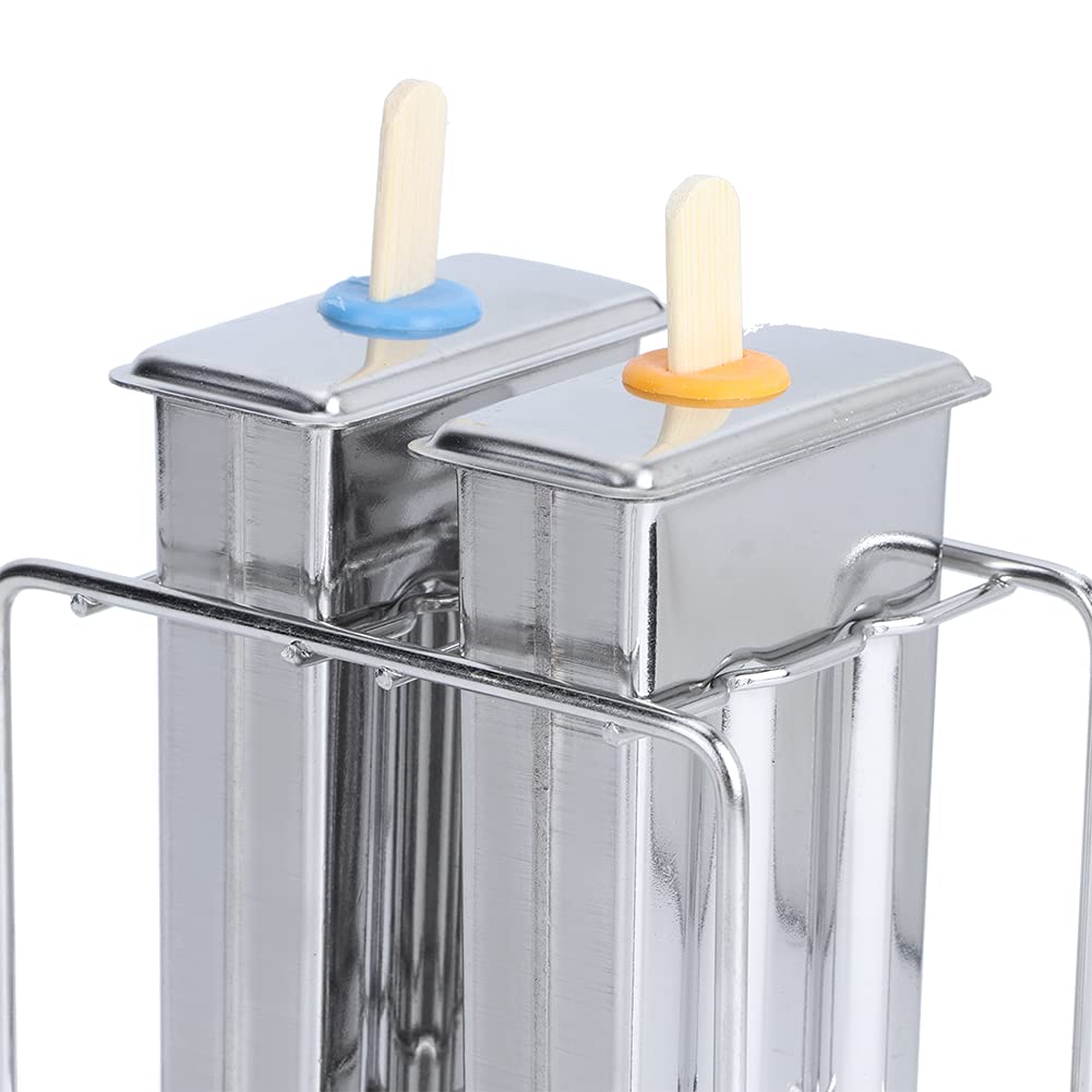 MOUMOUTEN Stainless Steel Popsicle Molds, Ice Cream Mould Home Kitchen DIY Ice Maker Tool for Ice Candy Lolly Pops, Juice and Fruit Smoothies(Round head)
