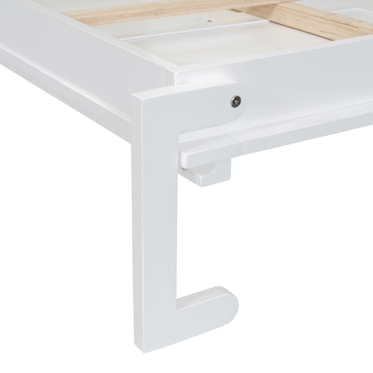 Ball & Cast Murphy Bed Queen Size Wall Chest with Charging Station and Slat Support,Wood Hideaway Cabinet Platform Bedframe w/Leg,can be Folded,Space-Saving,for Small Room,Dorms,White