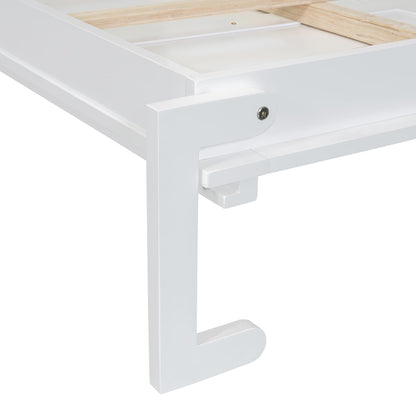 Ball & Cast Murphy Bed Queen Size Wall Chest with Charging Station and Slat Support,Wood Hideaway Cabinet Platform Bedframe w/Leg,can be Folded,Space-Saving,for Small Room,Dorms,White