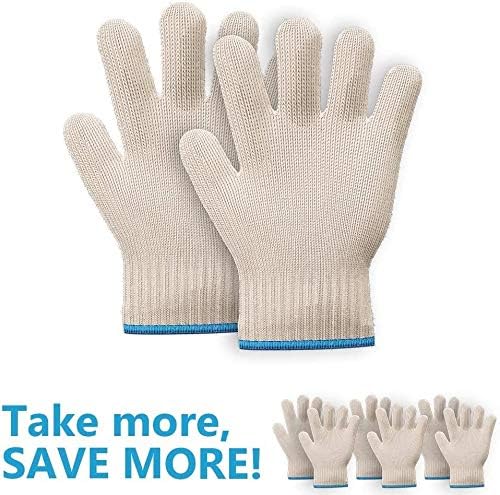 Heat Resistant Oven Gloves with Fingers - 3 Pairs Cotton Kitchen Pot Holders