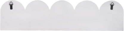 Sagebrook Home 24" White Wall Hooks - Elegant 5-Arch Design, Robust MDF and Iron, Home Organization Must-Have