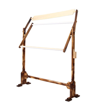 ELUKHT Cross Stitch Frame Stand, Wooden Adjustable Tapestry Frame Embroidery Stand, Frame 360° Rotation, with Wide Base Design, for Sewing Needlework Arts Crafts Embroidery Project