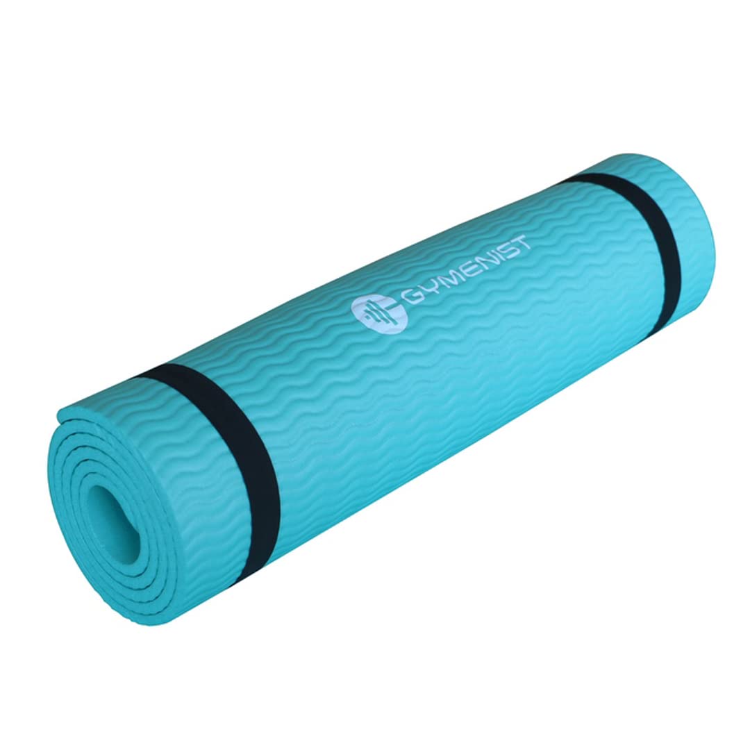 GYMENIST Thick Exercise Yoga Floor Mat Nbr 24 X 71 Inches, Great for Camping Cardio Workout Pilates Gymnastics