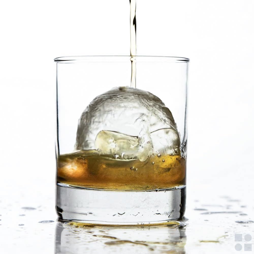Round Ice Cube Molds – Large Whiskey Ice Ball Maker | BPA-Free Silicone Sphere Mold for Bourbon Cocktails Scotch & Home Bar | Slow-Melting Ice Balls