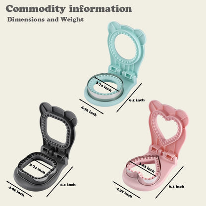 Sandwich Cutter and Sealer Set, 3 Pack Crustless Sandwich Maker for Kids Lunch, Dishwasher Safe PB&J Press Tool, Pink Heart, Blue Round, Grey Square