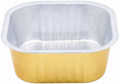 KEISEN square 4 2/5" Disposable Aluminum Foil Cups, 300ml for Muffin Cupcake Baking, 24/PK