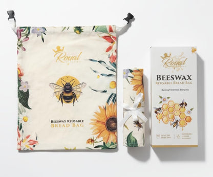 2 Pack 2 Reusable Beeswax Breads Bag | Organic Sourdough bread bags for homemade bread | Fridge and Freezer friendly