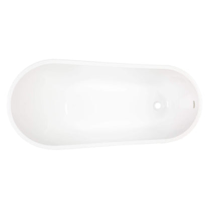 Signature Hardware 483535 Sheba 66" Acrylic Soaking Slipper Freestanding Tub with Integrated Drain and Overflow
