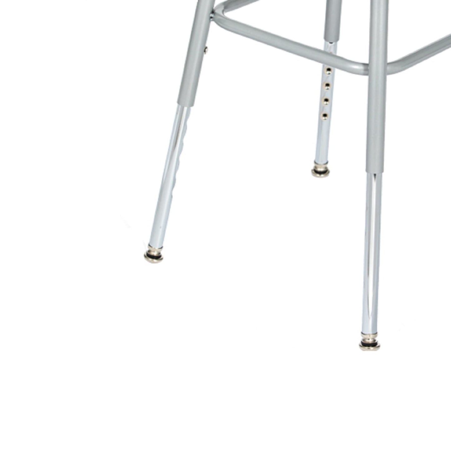 OEF Furnishings OEF6330HB/2 Premium Commercial-Grade All-Purpose Square Stool with Backrest (Height-Adjustable, 30–38 inch Range, Gray Frame, Masonite Wood Seat, 2-Pack)