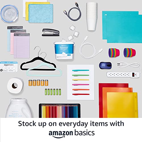 Amazon Basics Velvet, Non-Slip Skirt Clothes Hangers with Clips, Organize Pants and Skirts, Black/Silver, Pack of 24