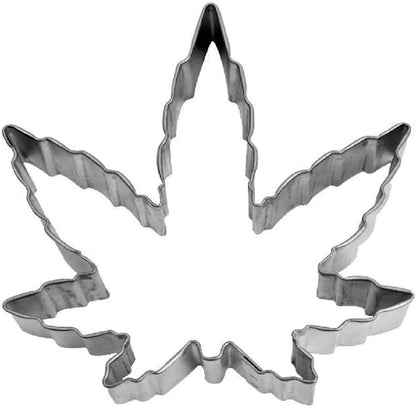 Marijuana Leaf Plant Cookie Cutter, Stainless Steel 4" Cake Mold for DIY Pastry Bakeware, Brownie Biscuit Decoration