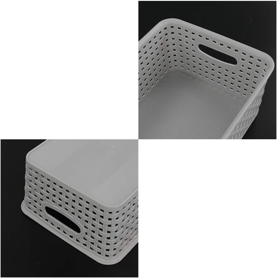 6-Pack Plastic Storage Organizer Basket, Slightly Gray, 10.04"L x 7.48"W x 3.95"H