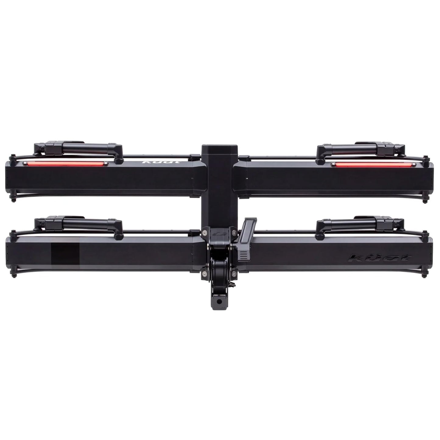 KUAT 2" Piston Pro X LED Dual Ratchet Hitch Rack - Secure Rugged Kashima-Coated Portable Foldable Easy-to-Use No Frame Contact 2-Bike Hauling Platform with 53" Max Wheelbase & 5" Max Tire Width