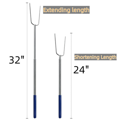 RAOMEIDE 32" Heavy Duty Hot Dog Roasting Sticks for Campfire, Smores Sticks for Fire Pit Long, Marshmallows Skewers (2 Pack)