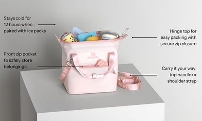 STANLEY All Day Julienne Mini Soft Cooler Bag and Lunch Box 7.4 Quarts | 10 Can Cooler with Handles and Strap | Stays Cold for Hours | Insulated Travel Bag with Zipper | BPA-Free | Cream