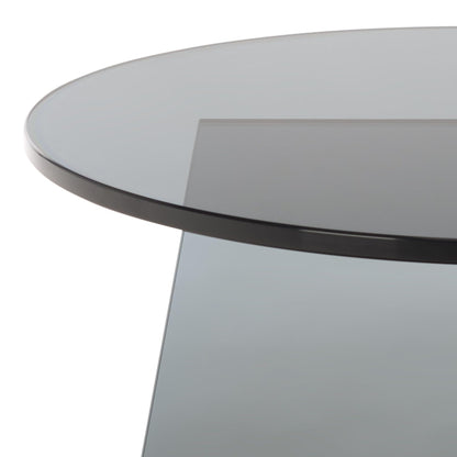 SAFAVIEH Furniture - Latika Tinted Accent Table - Grey Tinted Glass - Fully Assembled - Ideal for Living Room, Bedroom, 19.7" W x 19.7" D x 17.7" H (ACC7301A)