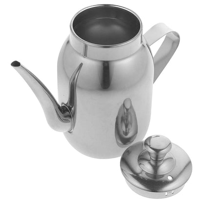 Amosfun Stainless Steel Oil Pot with Filter Strainer 14Oz Cooking Oil Container for Grease Storage and Used Collection with Anti-Scald Handle Kitchen Dispenser