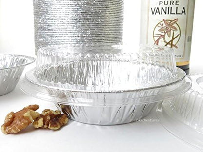 Disposable Aluminum Foil Tart Pan with Lid, 5" Individual Pie Pans, Mini Pie Pans, Pot Pie Tins, Baking Pan, Perfect