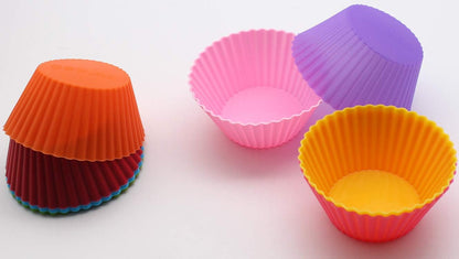 Reusable Silicone Cake Mold 24PCS, Small Baking Cup Truffle Cake Pan Set, 8 Colors Non-Stick