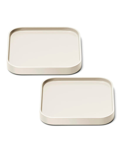 Caraway Spoon Rest Set of 2 - Stackable Spoon Holder for Kitchen Counter - Drip Catching, Heat-Resistant Design - Non-Slip Base - Cream