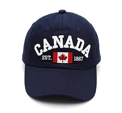 Navy Blue and Red Canada Baseball Cap for Men Women, Canada Day Maple Leaf Flag Dad Hat Golf Cap Sport Outdoor Plain Cap