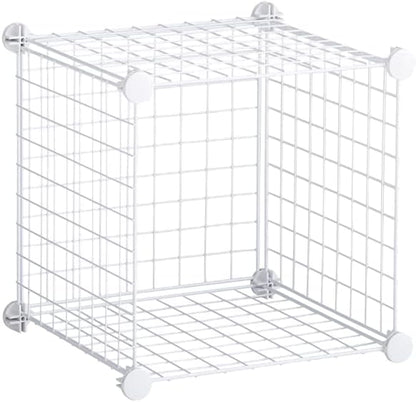 Rubbermaid 3 Piece Stackable Storage Wire Cube Set, Easy Assemble, White, Multi-Use Home Organizer for Closet/Toys