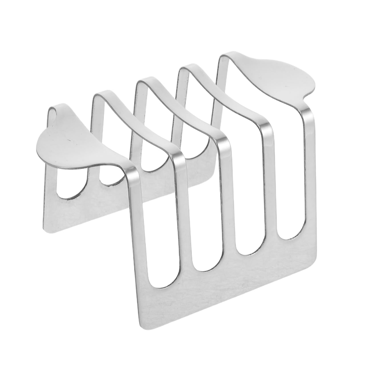 ABOOFAN 4-Slice Stainless Steel Toast Rack Bread Holder Kitchen Countertop Stand with Stable Base for Toast and Sandwich Display