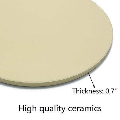 Heavy 20“ Round Ceramic Pizza Stone for BGE, Big Green Egg XL, Kamado Joe Big Joe 24-inch Charcoal Grill and others Smokers