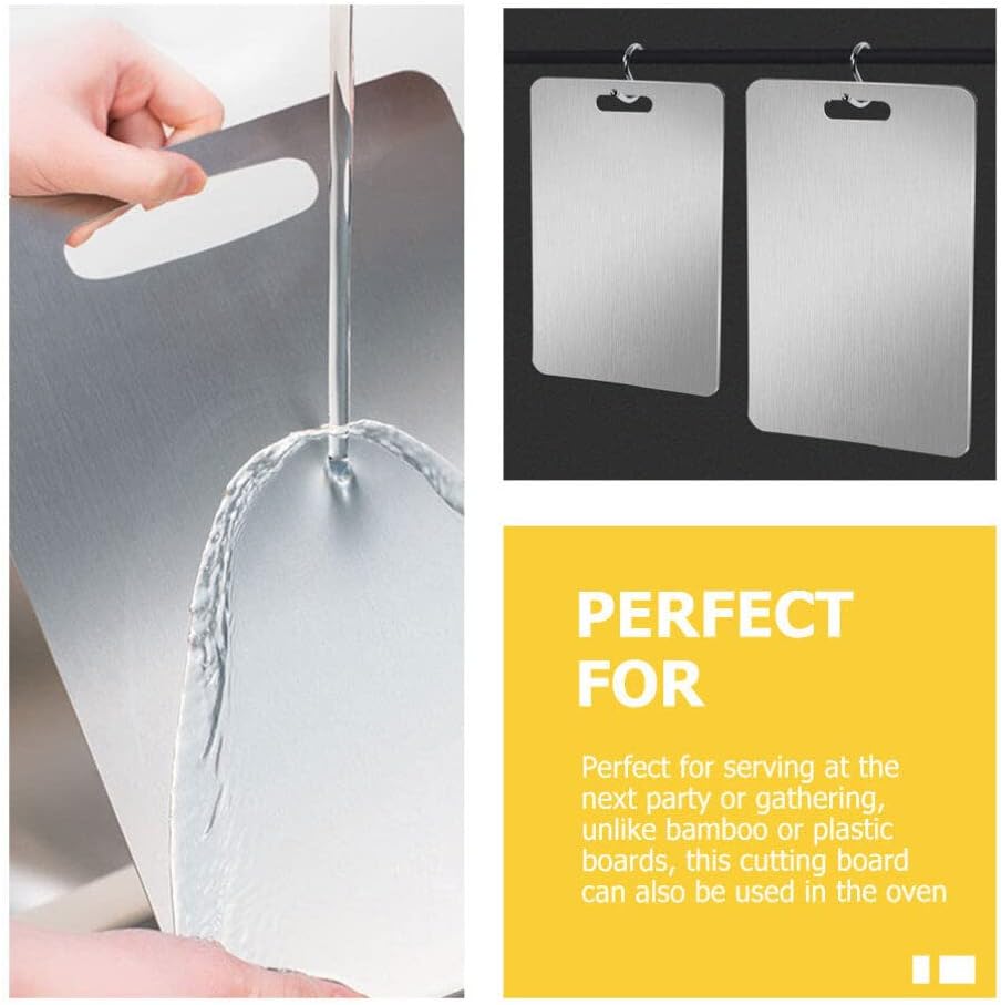 BESTOYARD Stainless Steel Cutting Board, 13.3"x9" for Child Fruit Kitchenware
