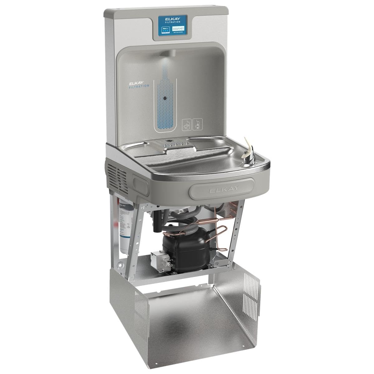 Elkay LZS8WSLK ezH2O Bottle Filling Station & Single ADA Cooler Filtered Refrigerated Light Gray