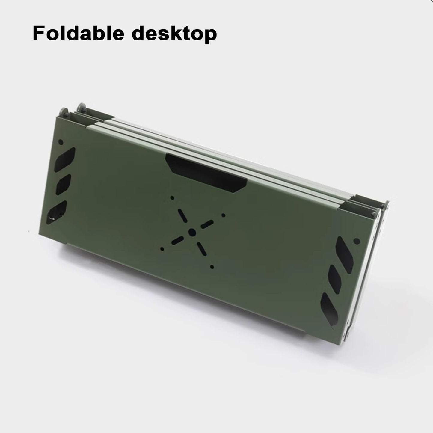 VRFTGHYJU Portable Folding Camping Table - Lightweight Aluminum Outdoor Table with Adjustable Legs for Picnic, Beach, and Fishing (Green)