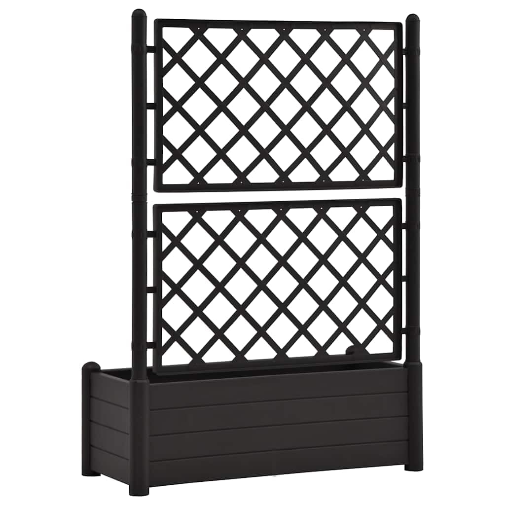 Garden Planter with Trellis - Large Elevated Plant Box for Outdoor Plants, 39.4"x16.9"x55.9" PP Anthracite – Perfect Gardening in Rectangle Boxes