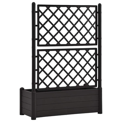 Garden Planter with Trellis - Large Elevated Plant Box for Outdoor Plants, 39.4"x16.9"x55.9" PP Anthracite – Perfect Gardening in Rectangle Boxes