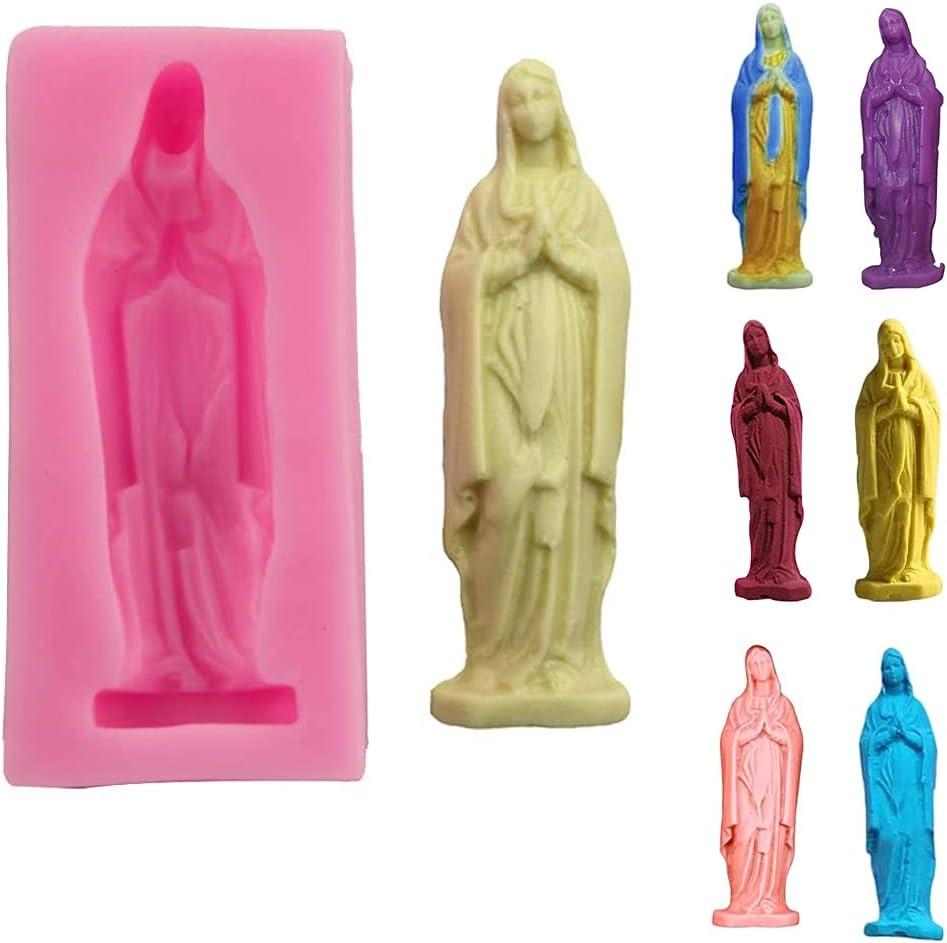 Silicone 3D Molds, Virgin Mary Chocolate Cake Candle Ice Decoration Tool, DIY Bakeware Molds Kit