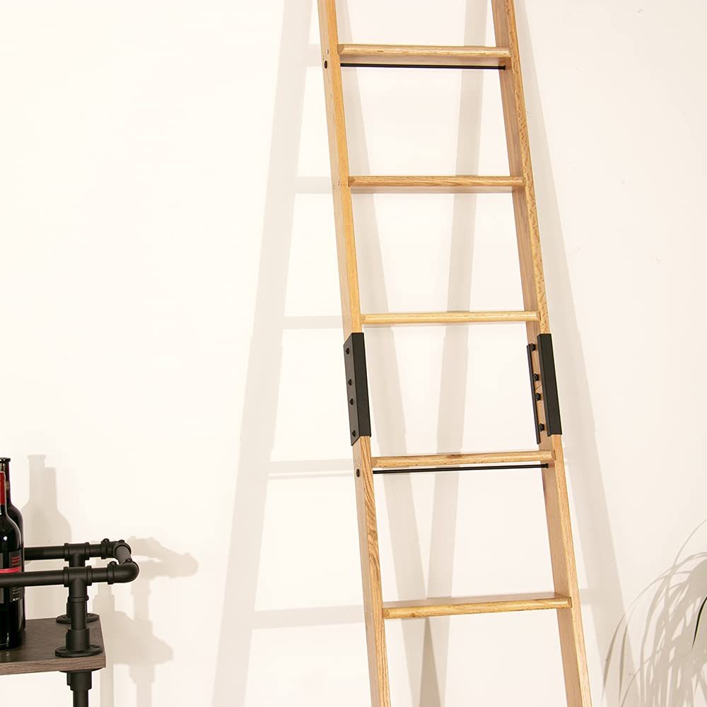 Quite Guide Library Ladder Kit Wooden Ladder 8 Foot 9 Foot 10 Foot Red Oak Unassembled (9 Foot)