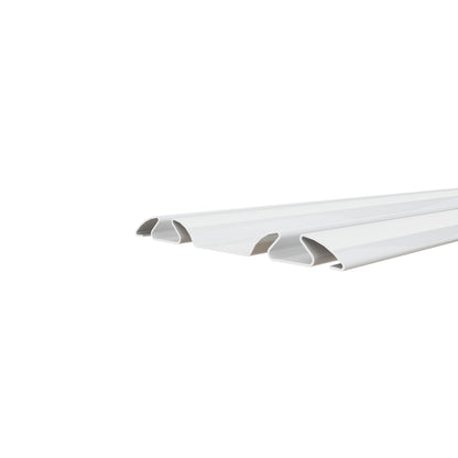 48 in. x 80 in. Mirror White Steel Frame Interior Closet Sliding Door with White Trim and Hardware Kit