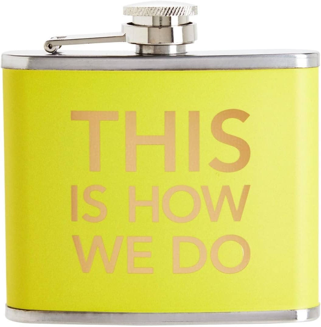 Juvale 4-Piece Girls Trip Flask Set, 5 oz Stainless Steel, Yellow, Blue, Pink & Rose Red, Bachelorette Party Favors