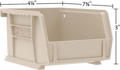 Akro-Mils Plastic Storage Bins - Space-Saving Stackable Organizers for Garage & Pantry | 7" x 4" x 3", Blue, 24-Pack