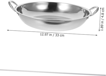 Stainless Steel Griddle Cookware, Small Pots for Cooking, Ramen Pot, Large Cooking Pan, Steel Wok, Stock Pot
