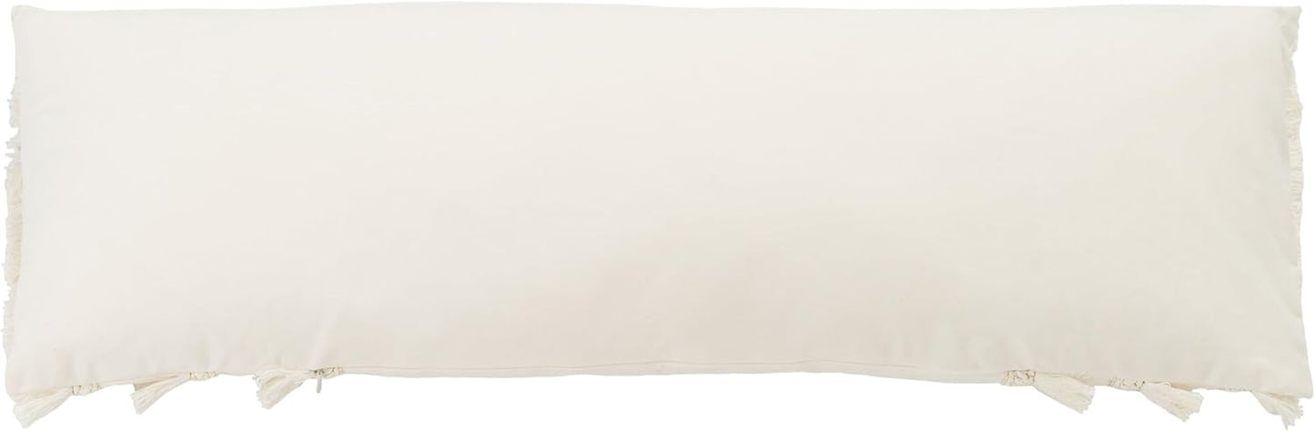 16-inch PLS7142A-1616 Safavieh Home Collection Grema Boho White Fringe Decorative Accent Pillow