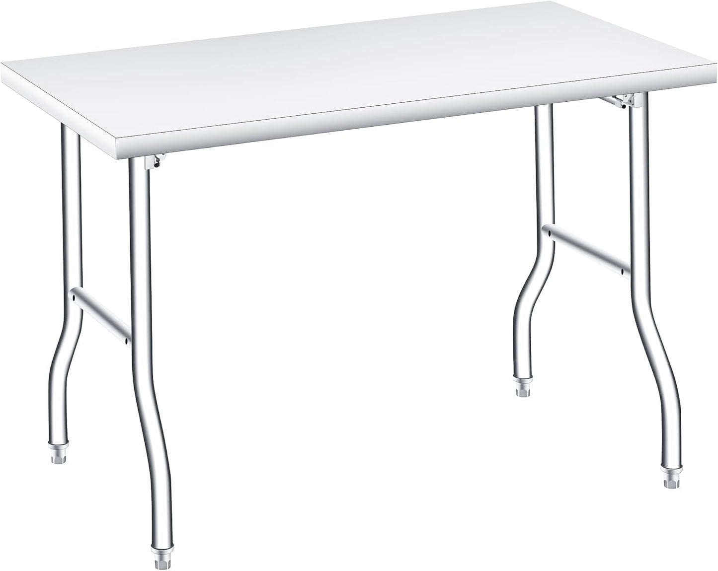 COZONY Stainless Steel Foldable Work Table, 48×30 Inch Heavy Duty Construction, Rust-Resistant & Durable Utility Table for Home Kitchen, Food Prep, Garage Storage and Outdoor Use