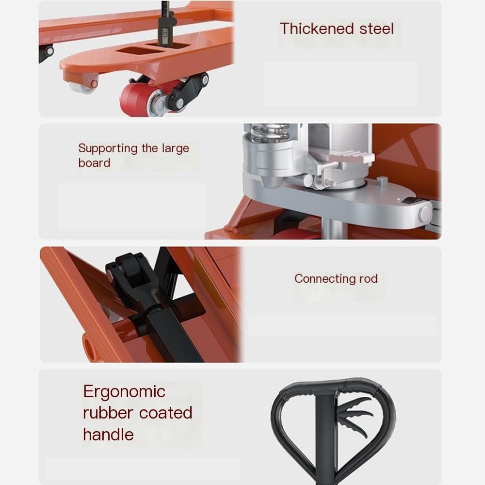Pallet Jack 5000kg Manual Hydraulic Lift Pallet Jack Hand Forklift Nylon Wheel Unloading Truck(68.5cm)