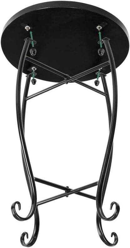 4) Vasitelan Outdoor Patio Side Table Outdoor Accent Table Bistro Coffee End Small Porch Table Indoor Round Glass