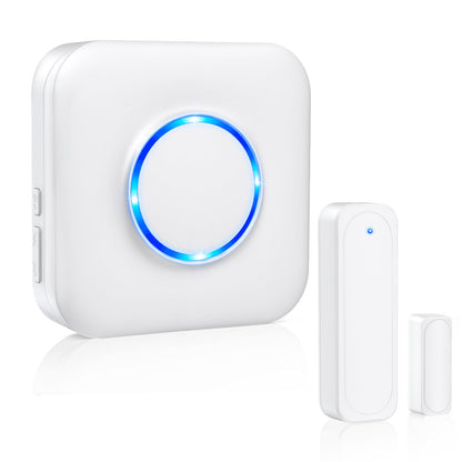 Door Chime, Satisure Wireless Door Open Contact Sensor Alarm Chime with 600 FT Range 58 Chimes 5 Volume Levels LED Indicators, Door Ringer Alert for Business/Store/Home/Office When Entering