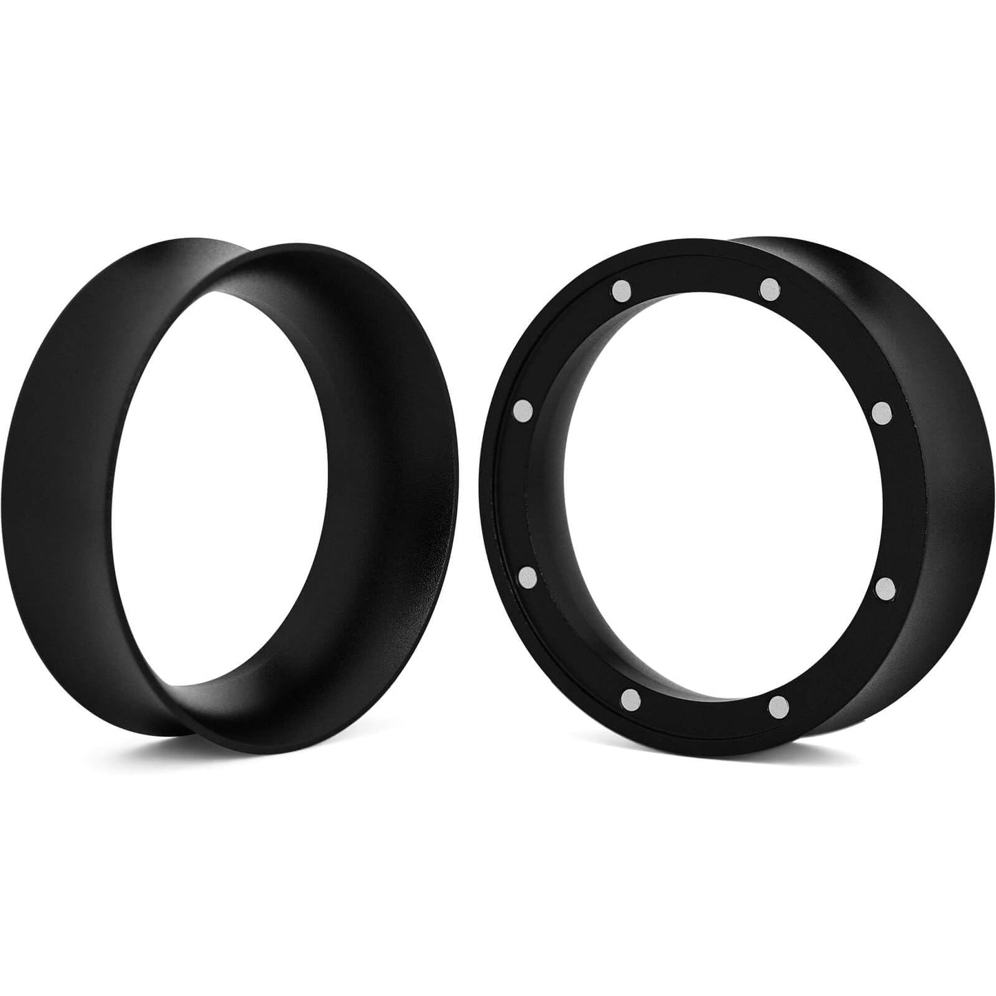 58mm Magnetic Dosing Funnel and Puck Screen Set - Espresso Coffee Dosing Ring - 19mm Anodized Aluminum with 8 magnetized Steel Compatible with 58mm Portafilter (Black)